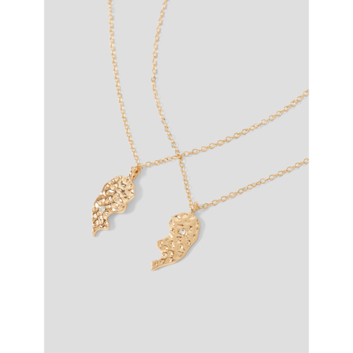 NAME IT 2-Pak Friends Halskæde Gold Colour
