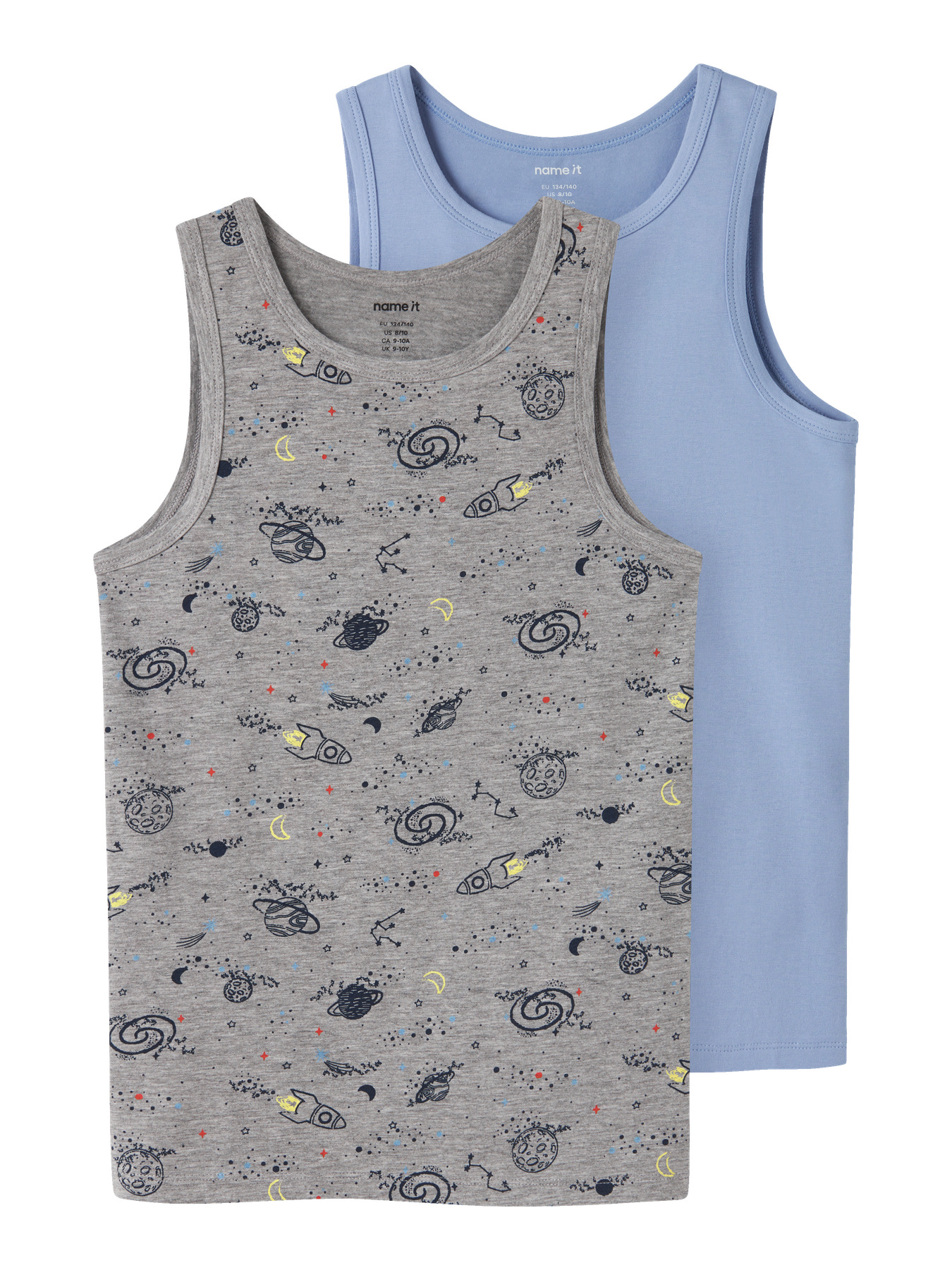 NAME IT 2-Pak Tank Toppe Grey Space NAME IT 2-Pak Tank Toppe Grey Space