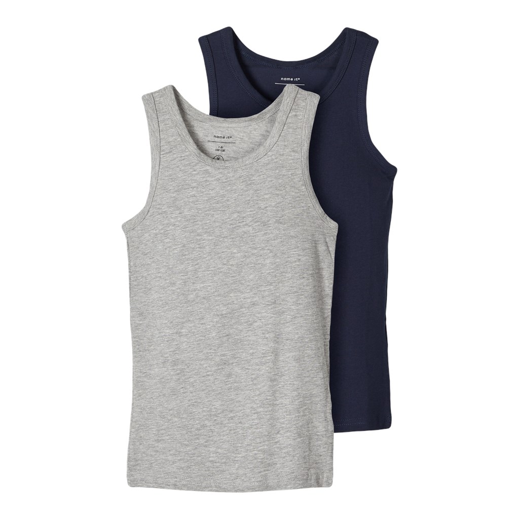 NAME IT 2-Pak Tanktop Grå Blå Mix NAME IT 2-Pak Tanktop Grå Blå Mix