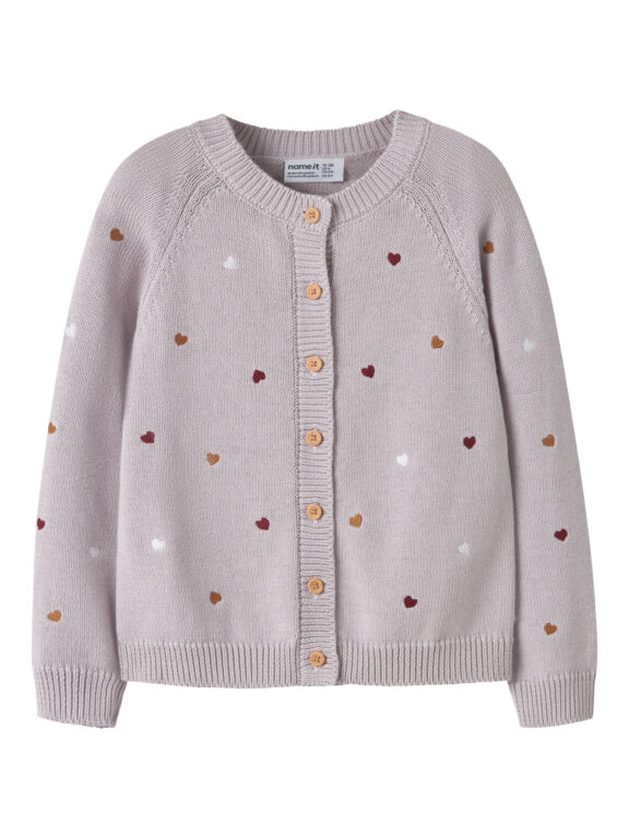 NAME IT Strik Cardigan Teart Lilac Marble