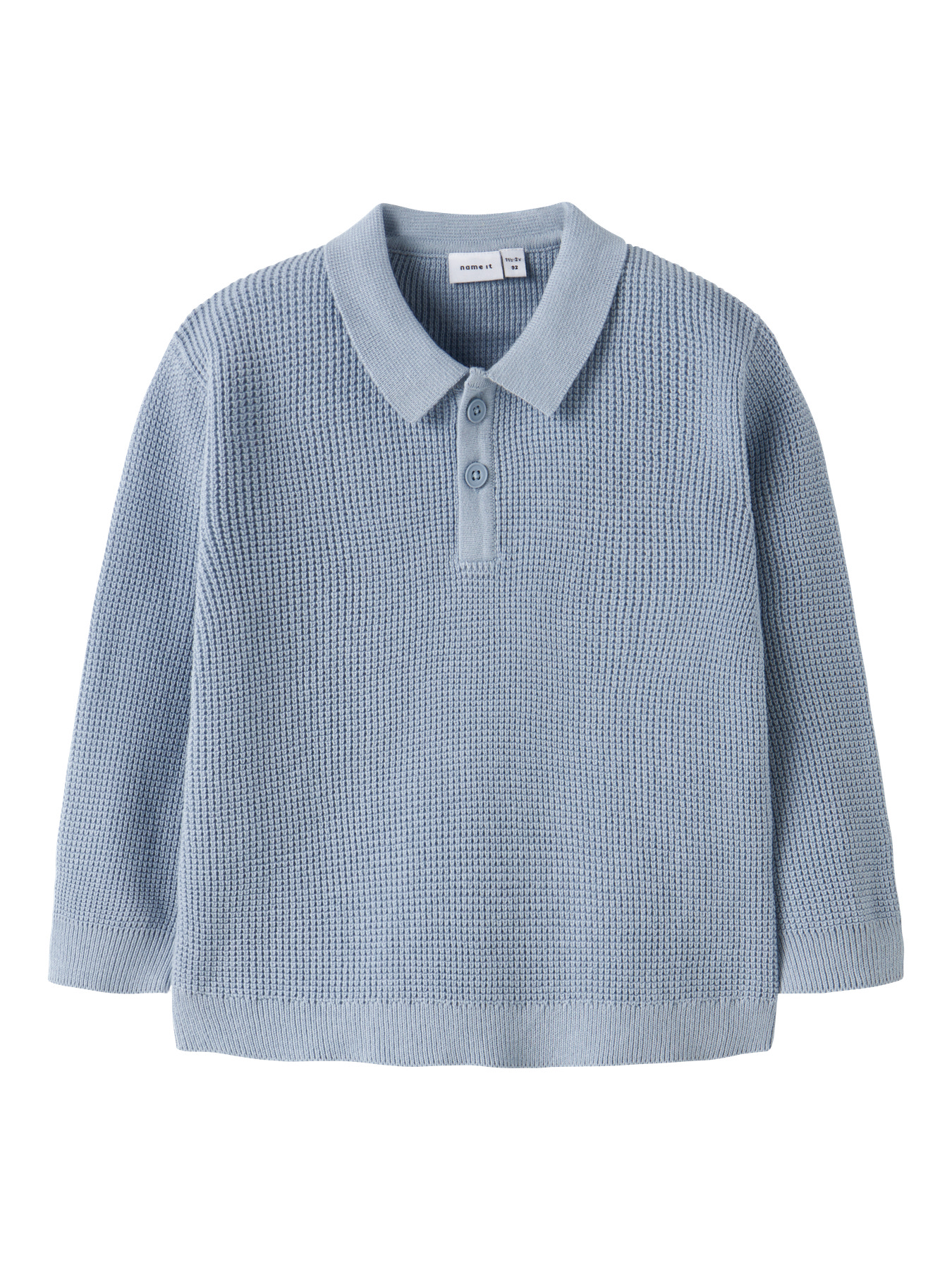 NAME IT Strik Polo Bluse Fikal Blue Fog
