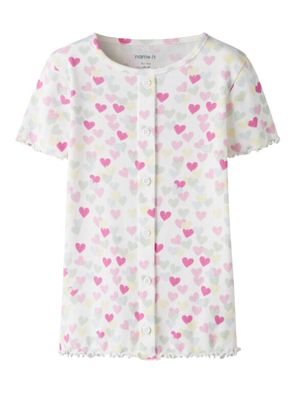 NAME IT Vemia T-shirt Cloud Dancer Random Hearts NAME IT Vemia T-shirt Cloud Dancer Random Hearts