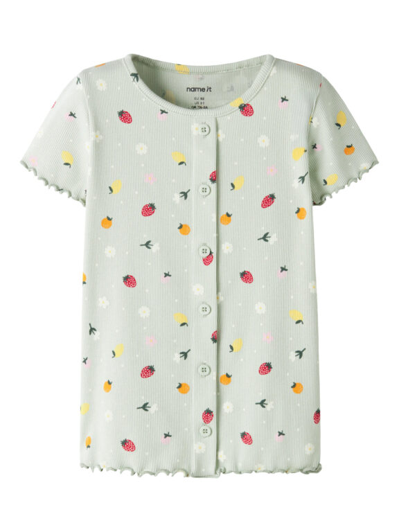 NAME IT Vemia T-shirt Pale Aqua Fruit Flowers NAME IT Vemia T-shirt Pale Aqua Fruit Flowers