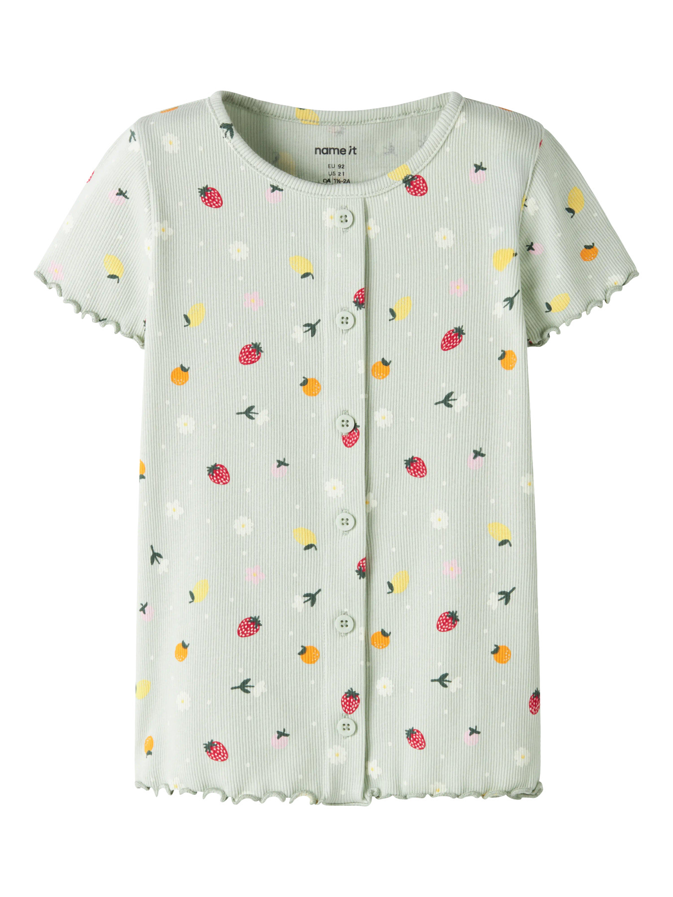 NAME IT Vemia T-shirt Pale Aqua Fruit Flowers