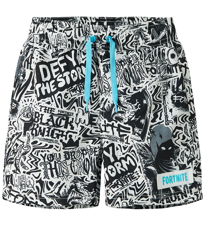 Name It Badeshorts - NkmMarki - Bright White/Fortnite