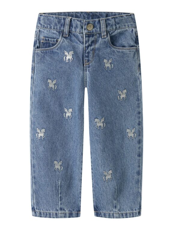 Name It Bella - Barrel Glitter Jeans - Medium Blue Denim/Glitter Unicorn - 92 cm Name It Bella - Barrel Glitter Jeans - Medium Blue Denim/Glitter Unicorn - 92 cm