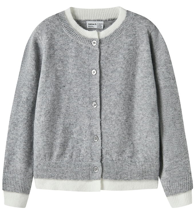Name It Cardigan - NkfNikita - Strik - Grey Melange