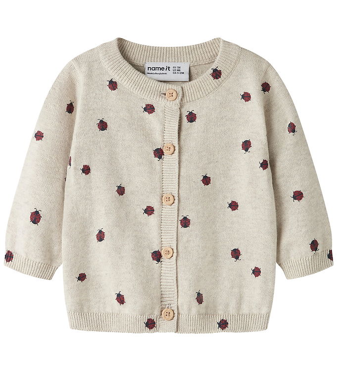 Name It Cardigan - Strik - NbfKikki - Peyote Melange m. Mariehøn Name It Cardigan - Strik - NbfKikki - Peyote Melange m. Mariehøn