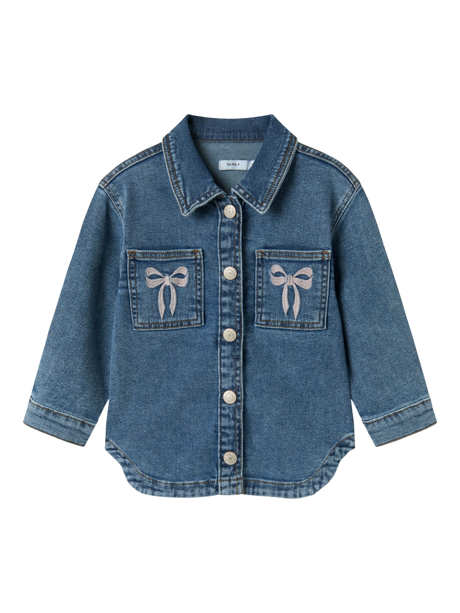 Name It Devi Denim Jacket - Medium Blue Denim/Bow - 92 cm Name It Devi Denim Jacket - Medium Blue Denim/Bow - 92 cm