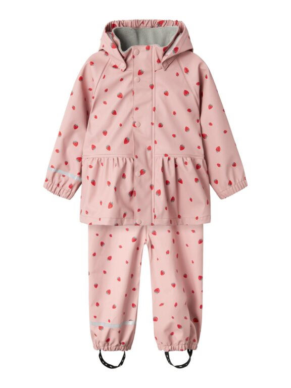 Name It Dry10 Rain Set - Pale Mauve/Strawberry - 86 cm
