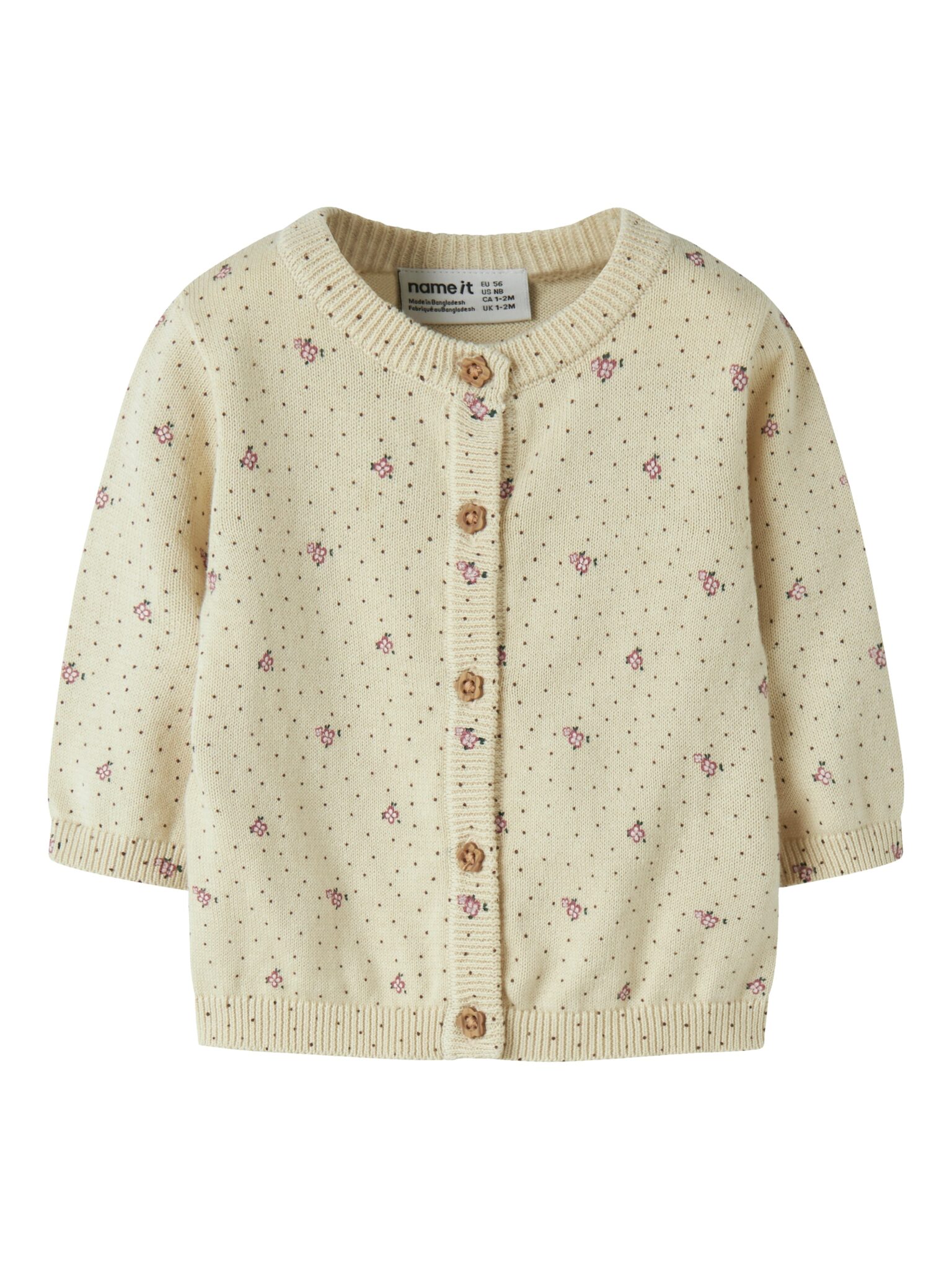 Name It Hide - LS Knit Cardigan - Almond Milk - 50 cm Name It Hide - LS Knit Cardigan - Almond Milk - 50 cm