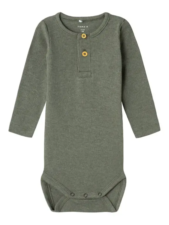 Name It Kab Langærmet Body - Dusty Olive - 56