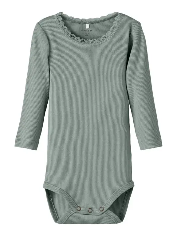 Name It Kab Langærmet Body - Slate Gray - 86
