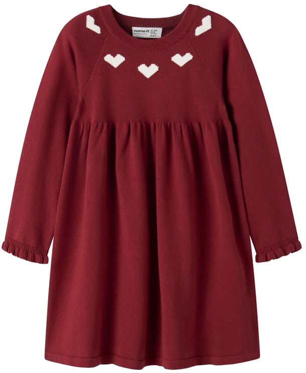 Name It Kjole - NMFRISSE KNIT - Red Dahlia
