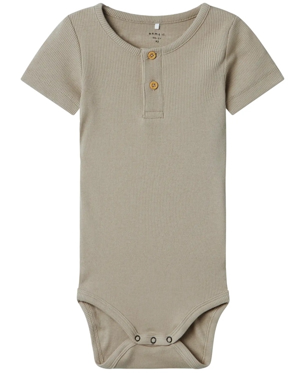 Name It Kortærmet Body - Kab - Knapper - Pure Cashmere