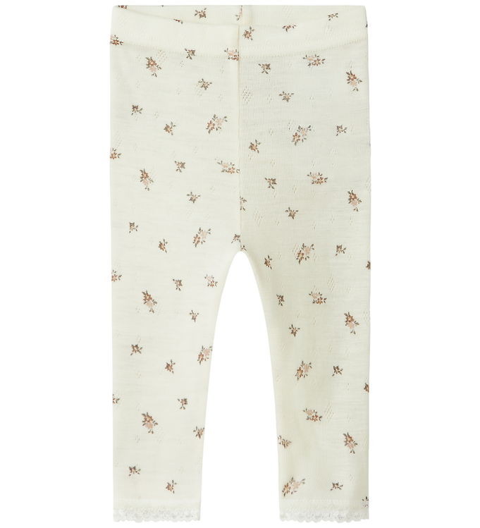 Name It Leggings - Uld - Noos - NbfWang - Snow White/Small flowe