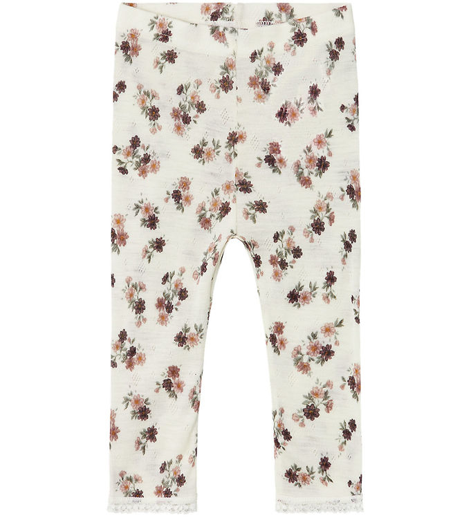 Name It Leggings - Uld - Noos - NmfWang - Snow White m. Hulmønst Name It Leggings - Uld - Noos - NmfWang - Snow White m. Hulmønst