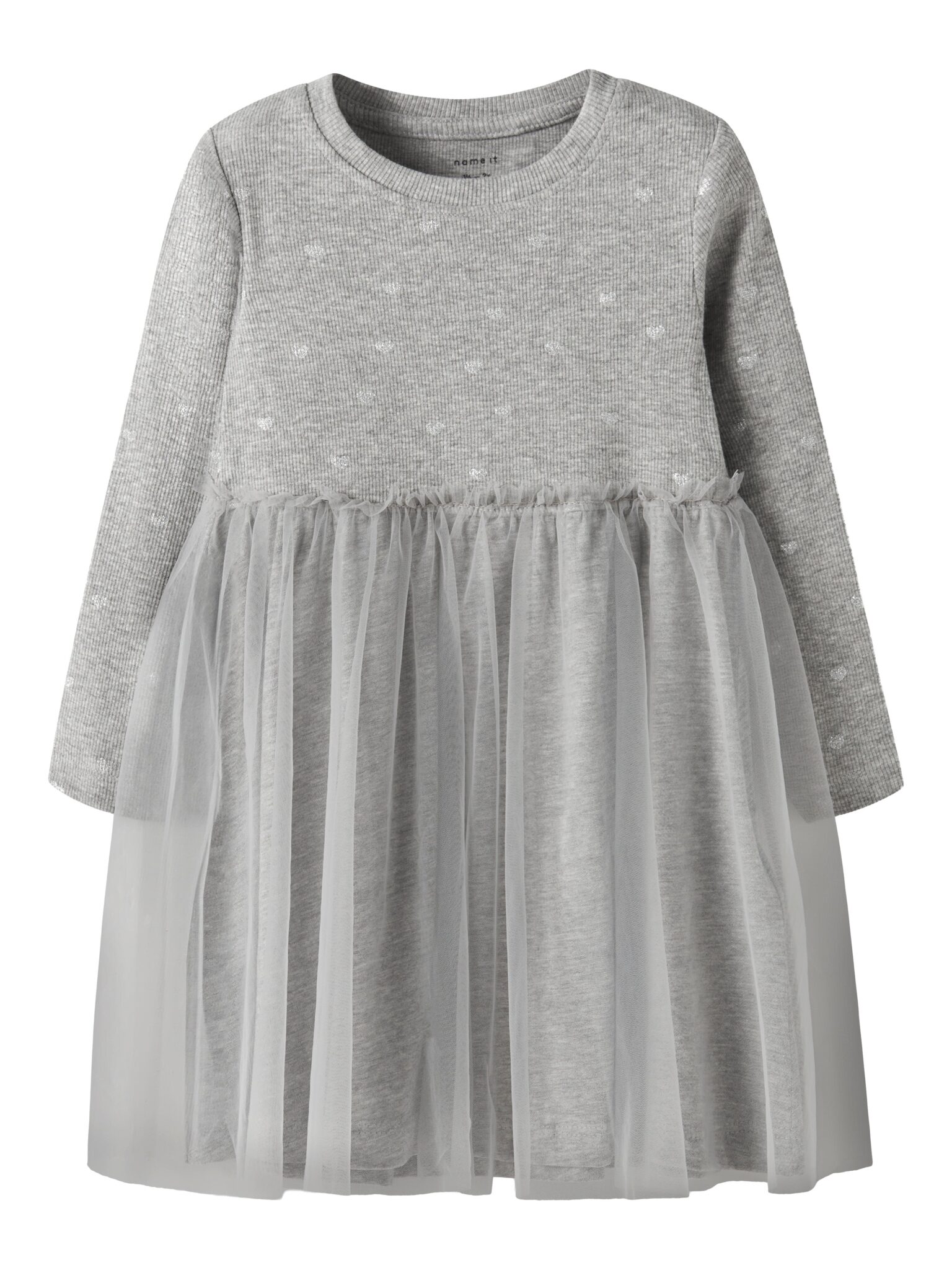 Name It Nadja - LS Dress - Grey Melange - 80 cm Name It Nadja - LS Dress - Grey Melange - 80 cm