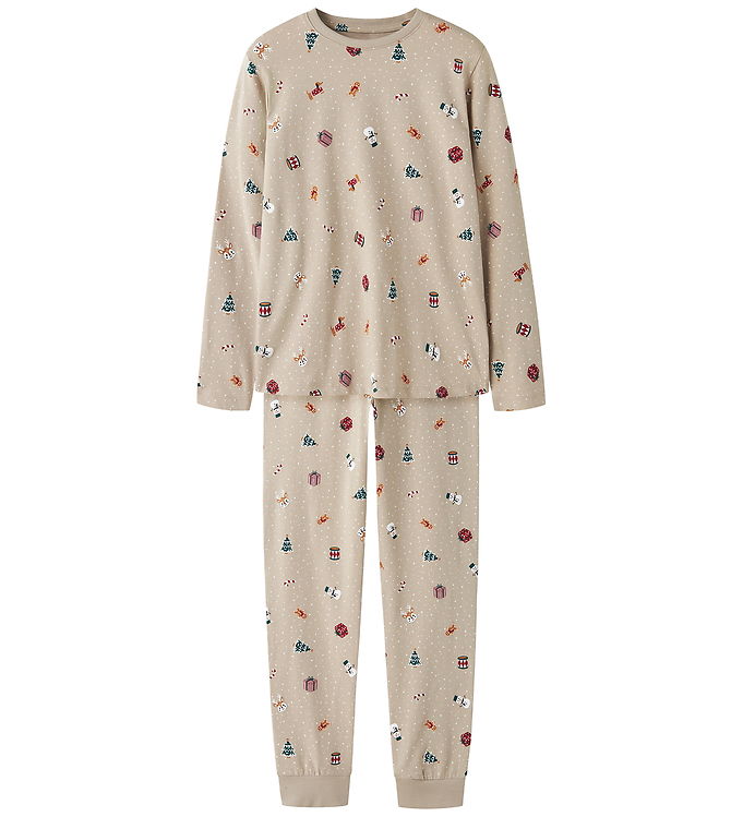 Name It Nattøj - 2-delt - NknVismas - Pure Cashmere/Christmas