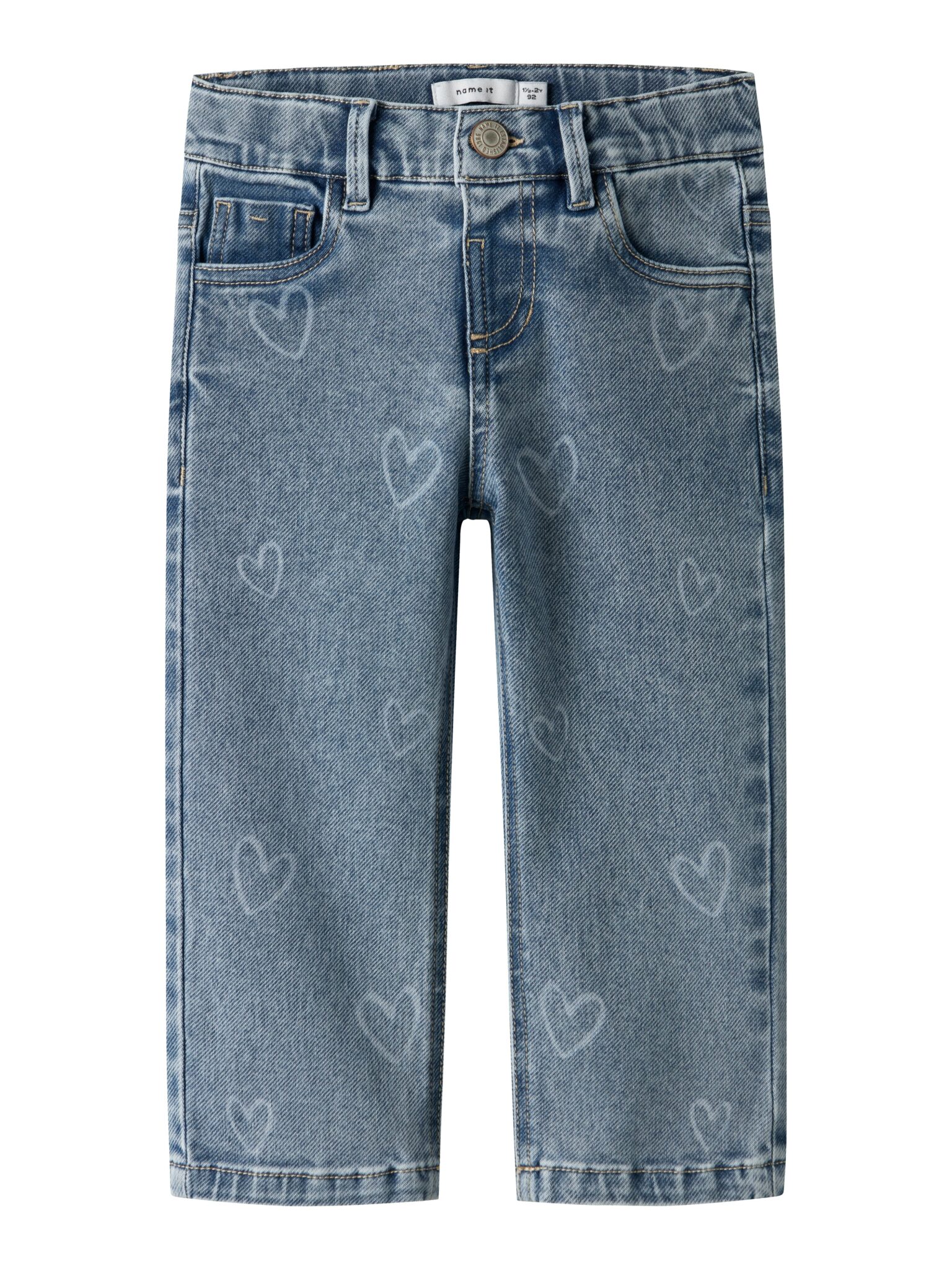 Name It Rose Straight Laser Jeans - Medium Blue Denim - 92 cm Name It Rose Straight Laser Jeans - Medium Blue Denim - 92 cm