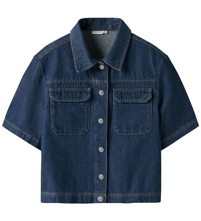 Name It Skjorte K/Æ - NkfLea - Dark Blue Denim Name It Skjorte K/Æ - NkfLea - Dark Blue Denim