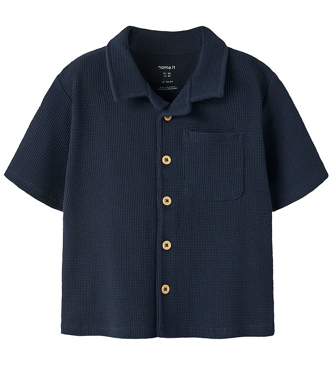 Name It Skjorte k/æ - Strikket - NmmHarve - Navy Blazer