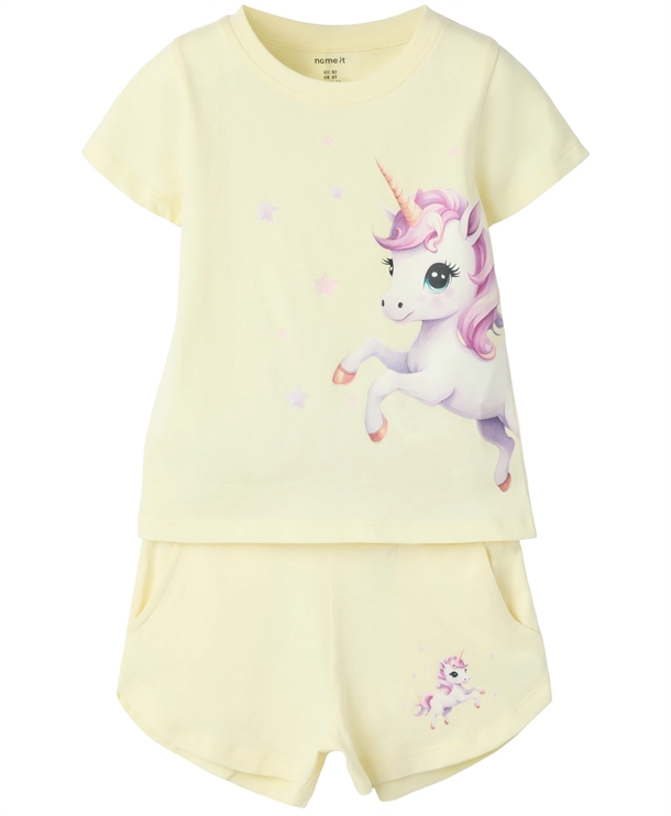 Name It T-shirt & Shortssæt - NmfHelgas - Pear Sorbet