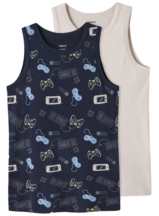 Name It Undertrøje - NkmTank Top - 2-pak - Navy Gamer