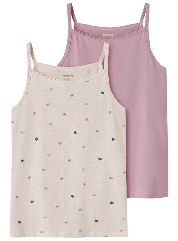 Name It Undertrøje - nkfStrap Top - 2-pak - Peyote Hearts