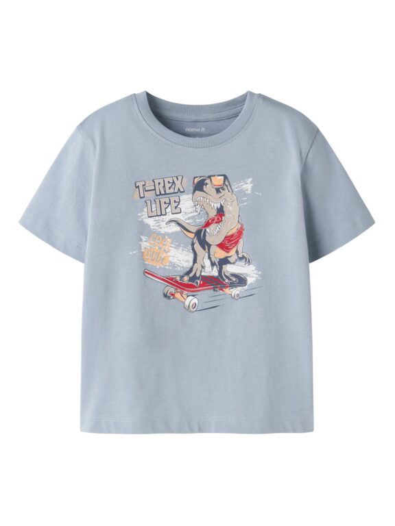 Name It Vanyo - SS Top - Blue Fog Dino Skate - 92 cm Name It Vanyo - SS Top - Blue Fog Dino Skate - 92 cm