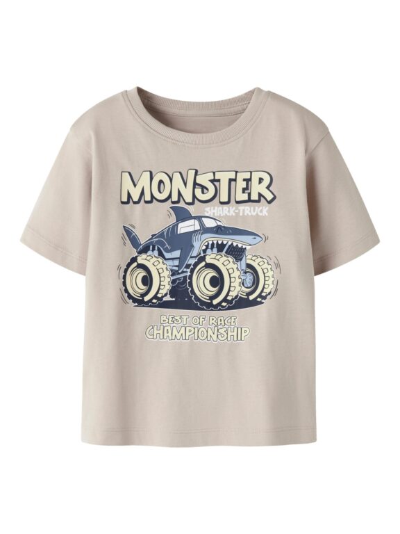 Name It Vanyo - SS Top - Chateau Gray Monster Shark - 92 cm