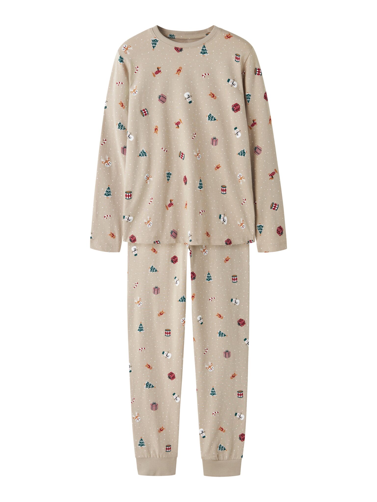 Name It Vismas - LS Nightset - Pure Cashmere / Christmas - 116 cm