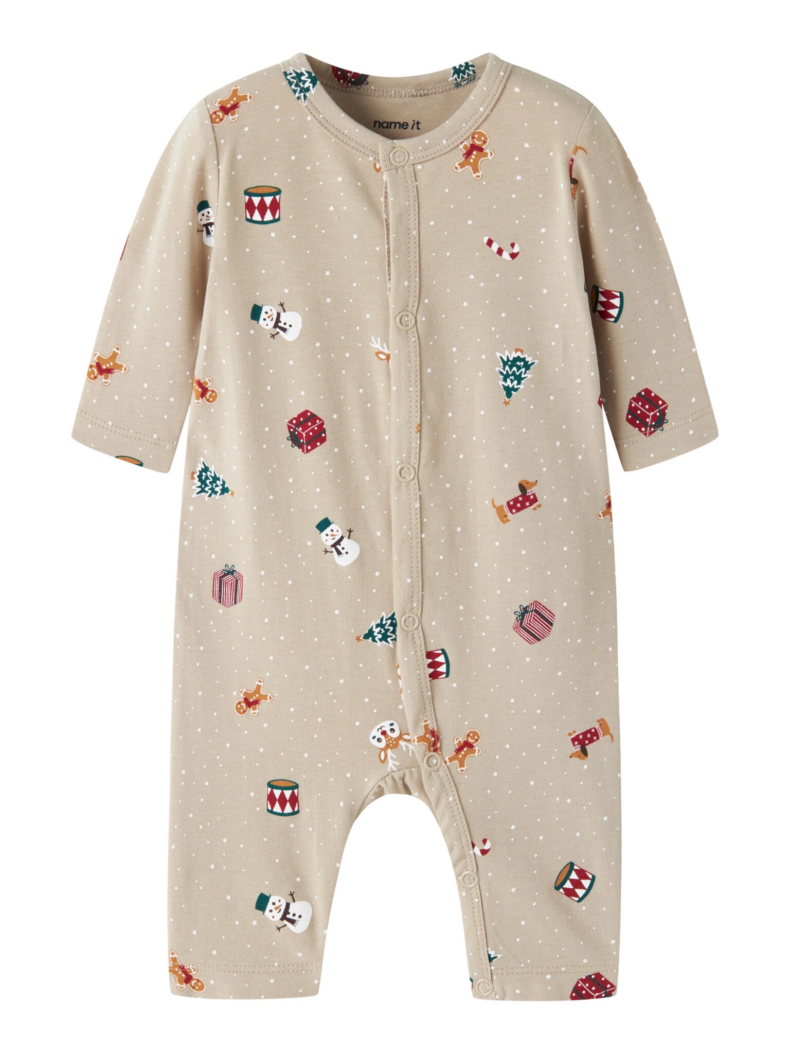 Name It Vismas - LS Nightsuit - Pure Cashmere / Christmas - 50 cm
