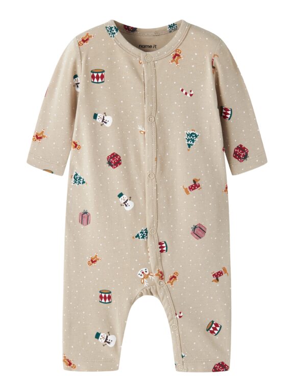 Name It Vismas - LS Nightsuit - Pure Cashmere / Christmas - 50 cm