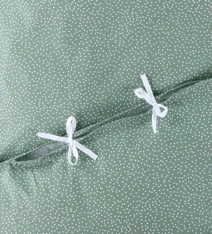 Nørgaard Madsens Sengetøj - Baby - Dusty Green m. Prikker