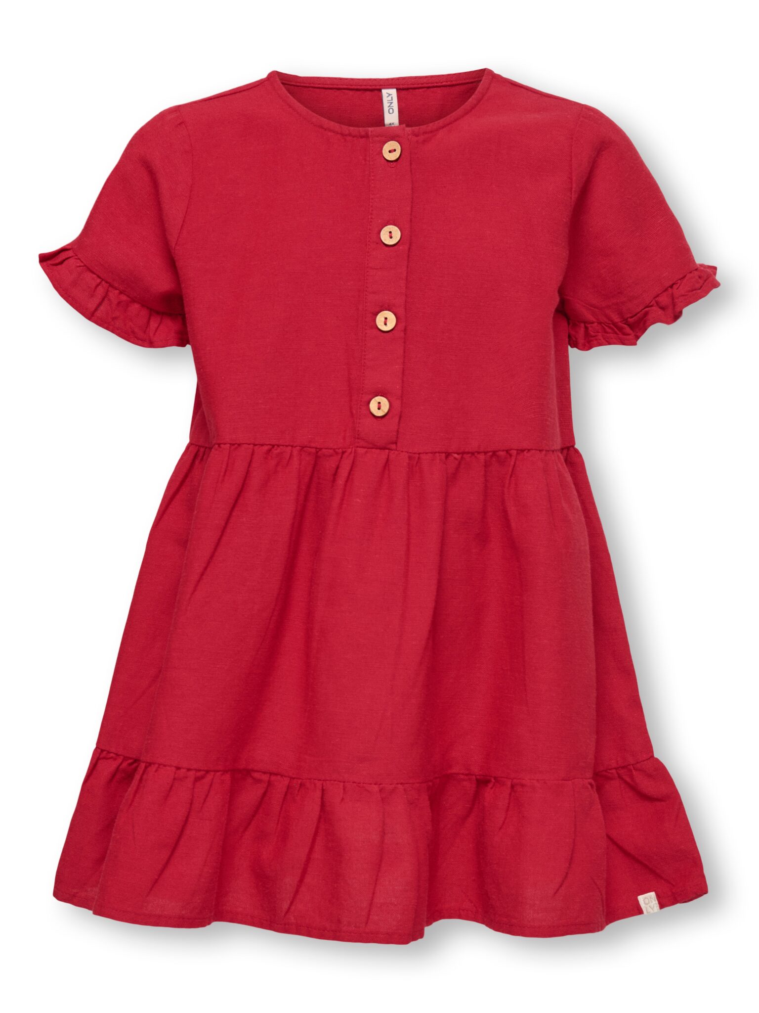 Only Mini Annabell Linen Dress - Equestrian Red - 92 cm