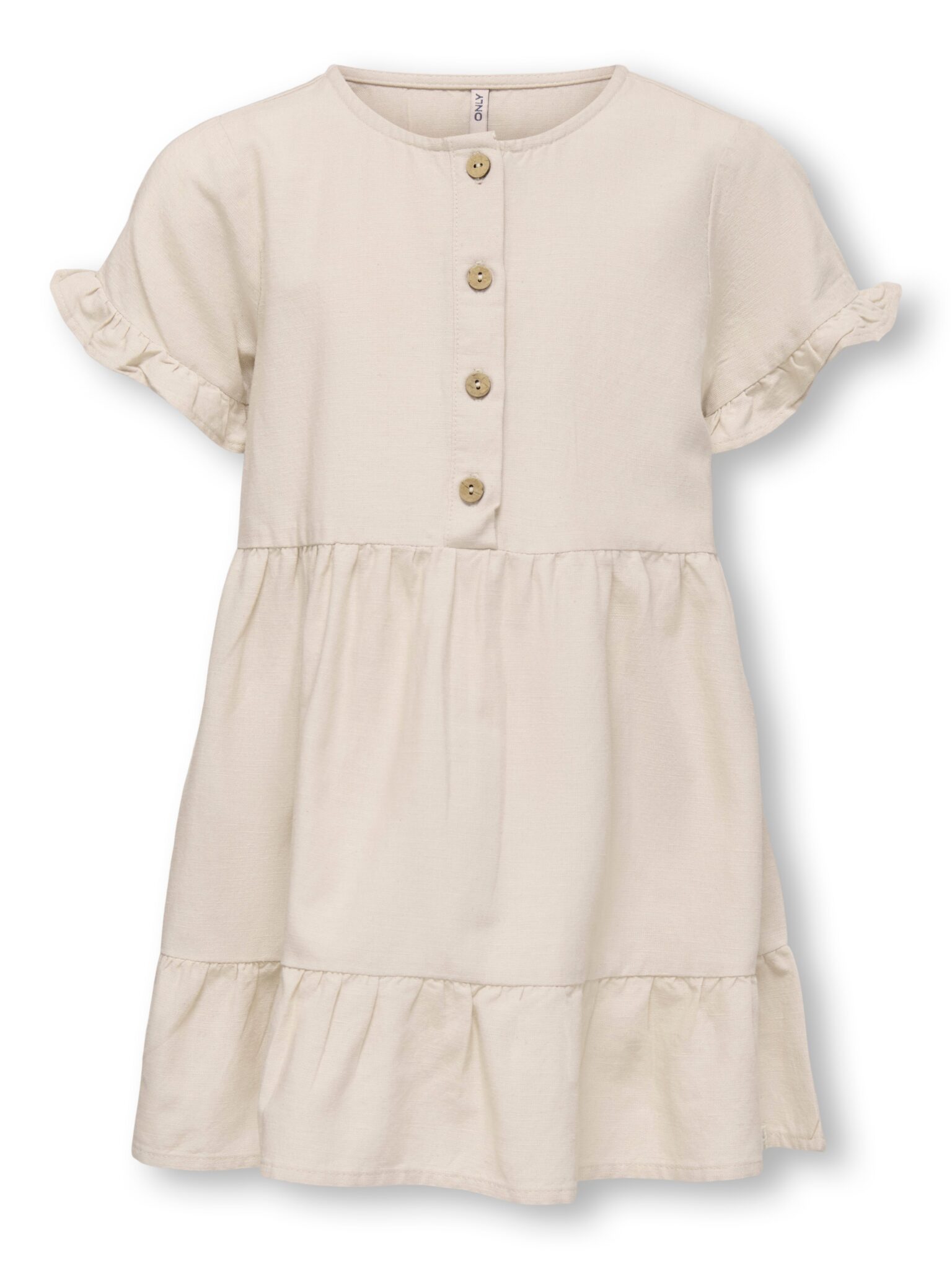 Only Mini Annabell Linen Dress - Pumice Stone - 92 cm