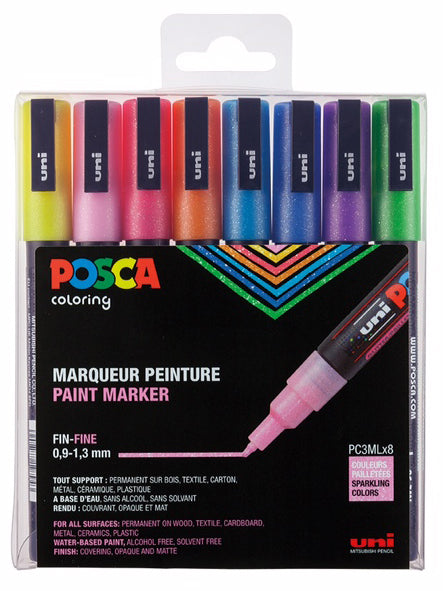 Paintmaker Uni POSCA etui pc3-8 glitter