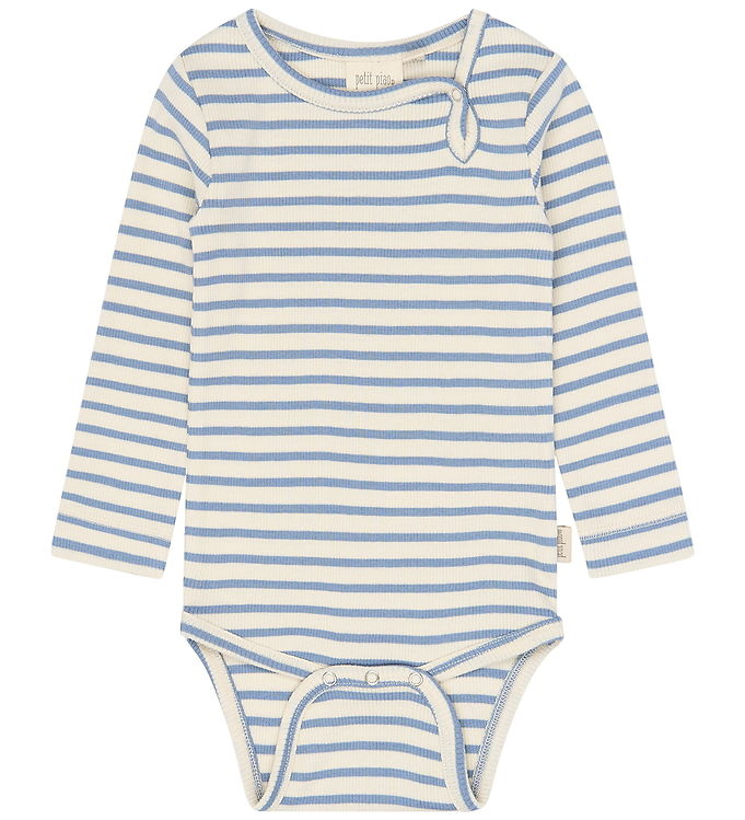 Petit Piao Body l/æ - PPSky - Stonewash Striped Petit Piao Body l/æ - PPSky - Stonewash Striped