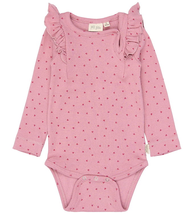 Petit Piao Body l/æ - PPSonja - Rose Elegance Heart AOP