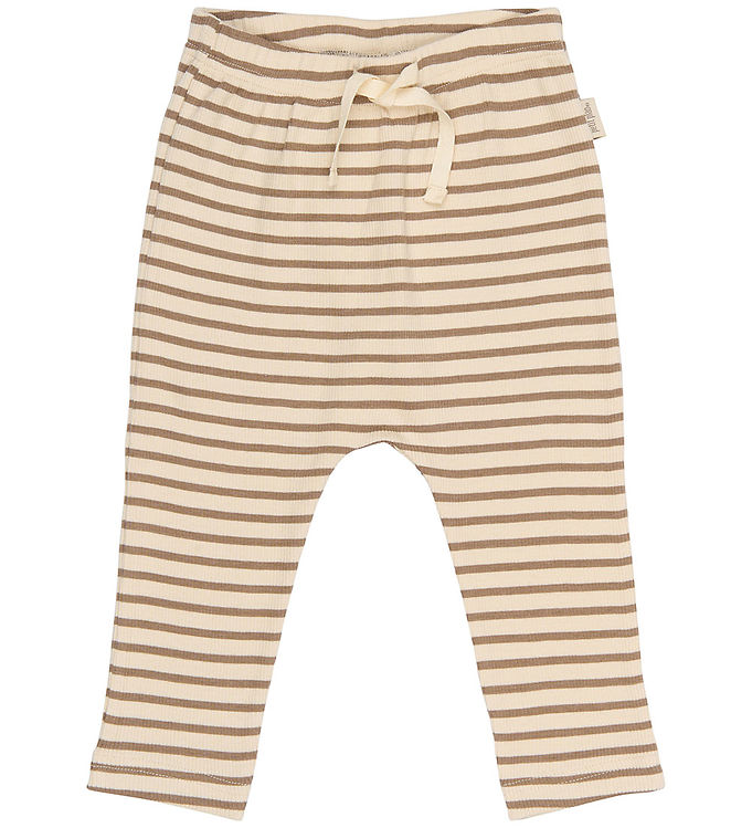 Petit Piao Bukser - Rib/Modal - PPSky - Ginger Snap Striped