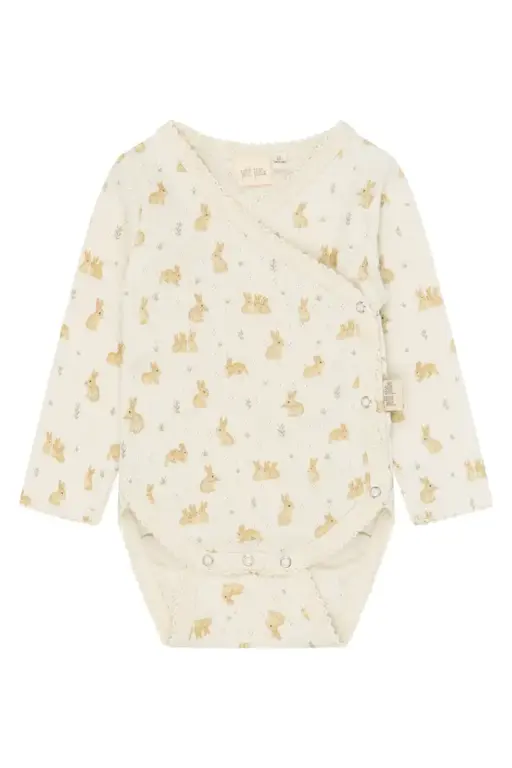 Petit Piao Dio Langærmet Body - Eggnog Rabbit - 74