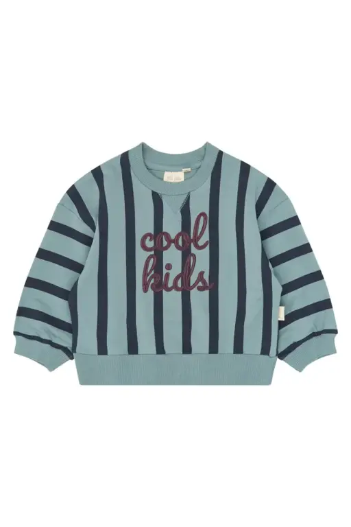 Petit Piao Gillian Sweatshirt - Lead Striped - 80 CM Petit Piao Gillian Sweatshirt - Lead Striped - 80 CM