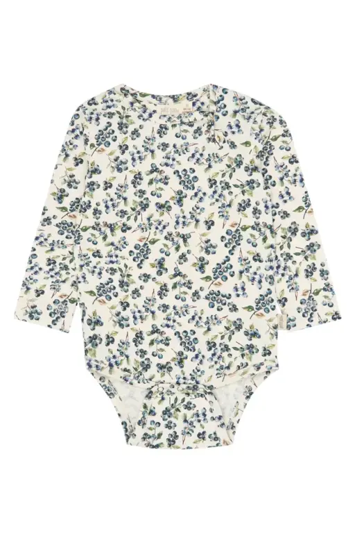 Petit Piao Star Langærmet Body - Eggnog Blueberry - 80 CM