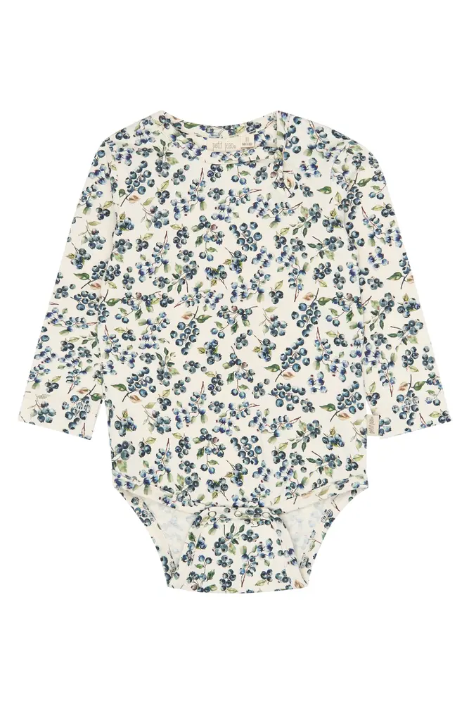 Petit Piao Star Langærmet Body - Eggnog Blueberry - 80 CM