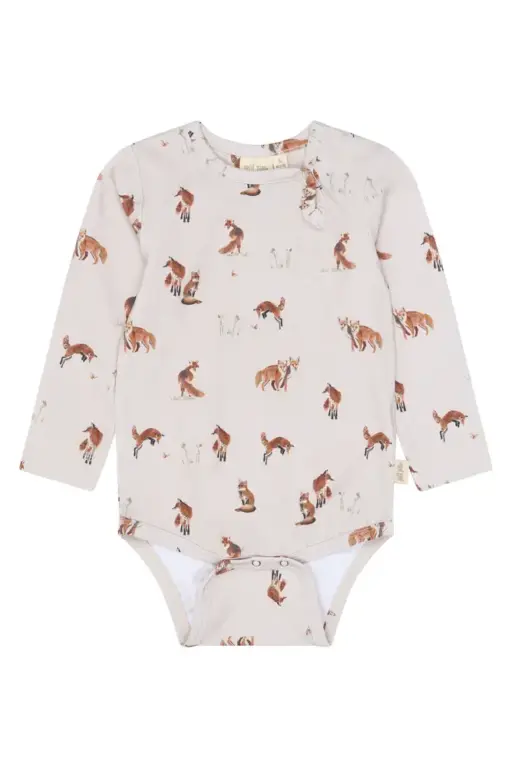 Petit Piao Star Langærmet Body - Gray Morn Fox - 86 CM