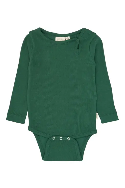 Petit Piao Stone Langærmet Body - Trekking Green - 62 CM