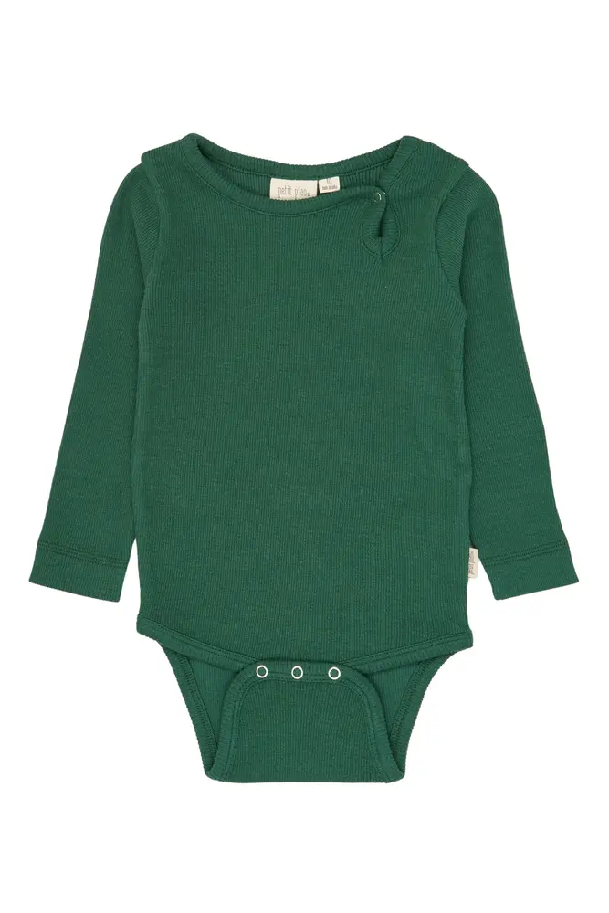 Petit Piao Stone Langærmet Body - Trekking Green - 62 CM