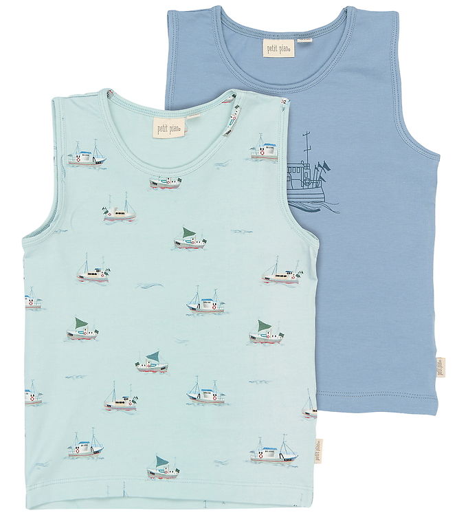 Petit Piao Undertrøjer - 2-pak - PpStar - Illusion Blue Boat AO