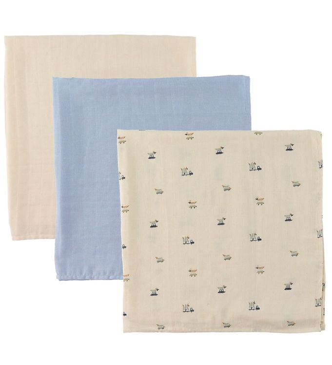 Pippi Baby Stofbleer - 3-pak - 70x70 cm - Celestial Blue Pippi Baby Stofbleer - 3-pak - 70x70 cm - Celestial Blue